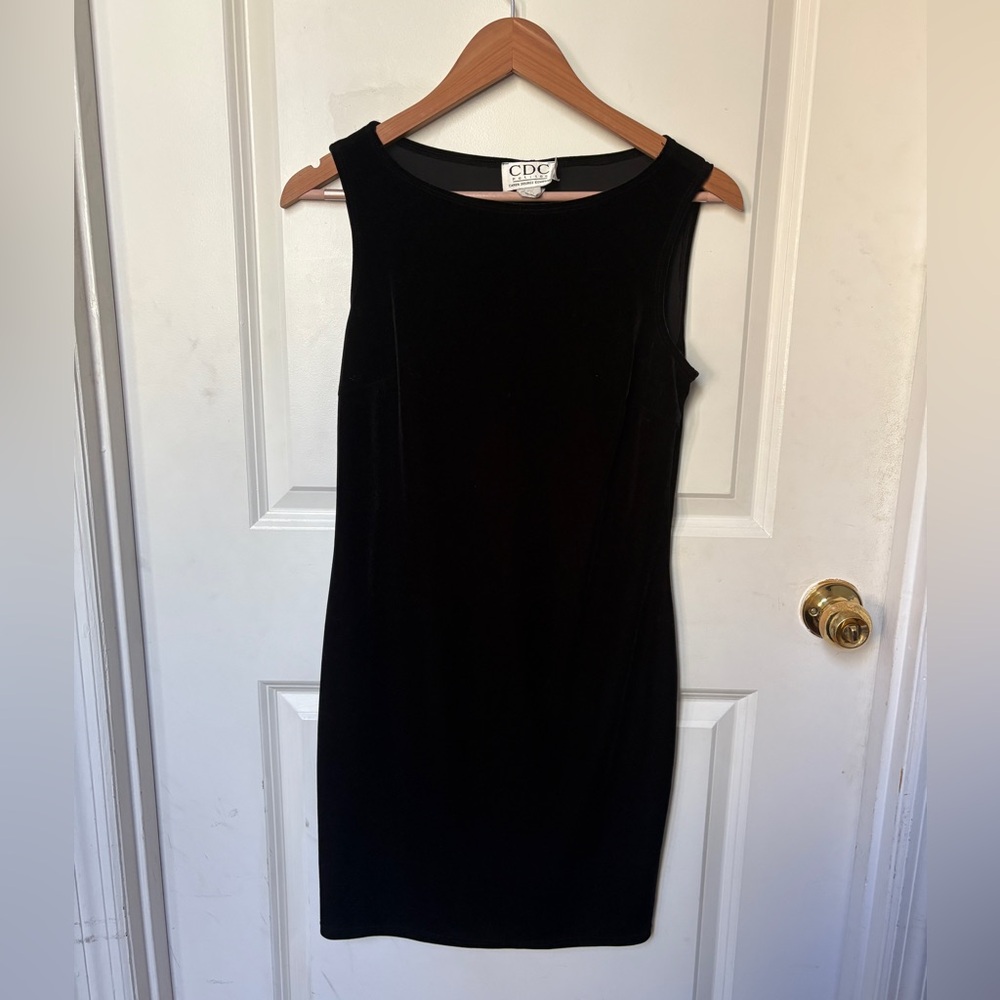 CDC Petites Black Velvet Dress Vintage